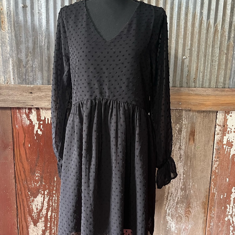 Swiss Dot Black Dress